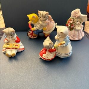 Vintage Schmid Kitty cucumber Figurines